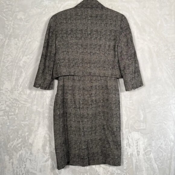 Vintage Tweed Kasper Suit Sheath Pencil Dress Jacket 6 - Picture 3 of 4